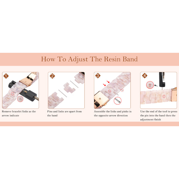 Wearlizer Resin Bands Compatible with Apple Watch Band 41mm 40mm 38mm 49mm 45mm 44mm 42mm Women, Dressy Light Waterproof D-Shape Bracelet Strap for iWatch Bands Ultra SE Series 9 8 7 6 5 4 3 2 1