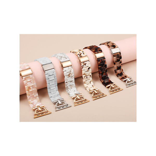 Wearlizer Resin Bands Compatible with Apple Watch Band 41mm 40mm 38mm 49mm 45mm 44mm 42mm Women, Dressy Light Waterproof D-Shape Bracelet Strap for iWatch Bands Ultra SE Series 9 8 7 6 5 4 3 2 1