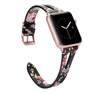 Wearlizer Beige Leather Compatible with Apple Watch Band 38mm 40mm 41mm for iWatch SE Womens Mens Special Triangle Hole Straps Wristband Cool Replacement Bracelet (Metal Buckle) Series 8 7 6 5 4 3 2 1