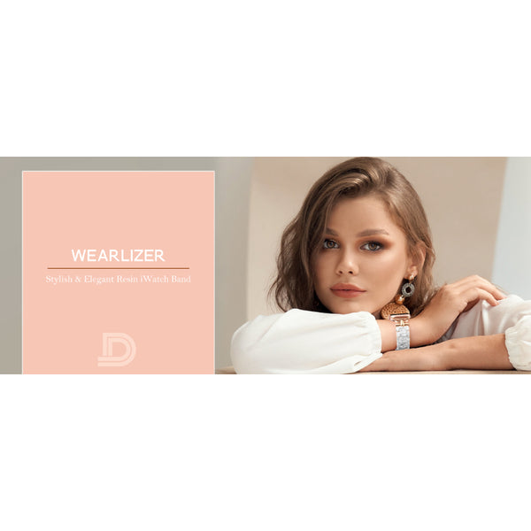 Wearlizer Resin Bands Compatible with Apple Watch Band 41mm 40mm 38mm 49mm 45mm 44mm 42mm Women, Dressy Light Waterproof D-Shape Bracelet Strap for iWatch Bands Ultra SE Series 9 8 7 6 5 4 3 2 1