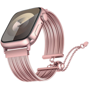 Wearlizer Compatible with Apple Watch Band Women 38mm 40mm 41mm 44mm 42mm 45mm 49mm, Dressy Stainless Steel Tassel Strap Metal Chain Bracelet for iWatch Bands Ultra SE Series 9 8 7 6 5 4 3 2 1