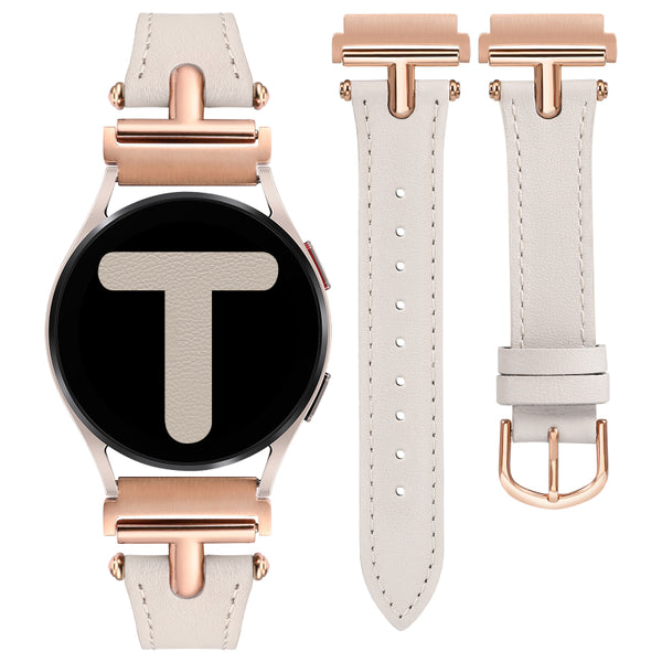 Wearlizer Leather Band Compatible with Samsung Galaxy Watch 5/4 Band 40mm 44mm/Watch 5 Pro 45mm/Watch 4 Classic 42mm 46mm, 20mm Watch Band Women with T-Shape Buckle for Active 2 40mm 44mm/Watch 3 41mm