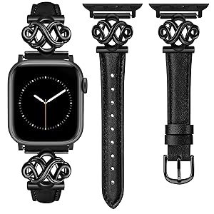 Wearlizer Slim Leather Band Compatible with Apple Watch Bands Women 38/40/41/42/44/45/46/49mm, Fancy Dressy Designer Thin Strap with Celtic Knot for iWatch Series 11 10 9 8 7 6 5 4 3 SE/Ultra 3 2 1