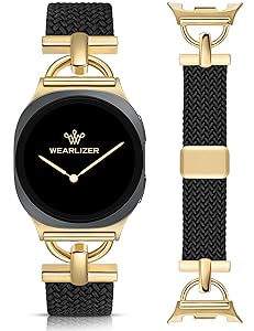 Wearlizer Braided Magnetic Band Compatible with Samsung Galaxy Watch 8 Band 40mm 44mm/Galaxy Watch 8 Classic 46mm, Designer D-Shape Stretchy Elastic Nylon Strap Wristband for Galaxy Watch 8 Women Men