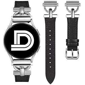 Wearlizer Leather Band Compatible with Samsung Galaxy Watch 7/6/5/4 Active 2 40mm/44mm, Classic 43mm/47mm, Pro 45mm, Classic 42mm/46mm, 3 41mm D-Shape 20mm Watch Band