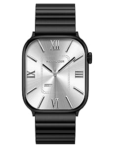 Wearlizer Two Tone Metal Band Compatible with Apple Watch Bands 40/38/41/42/44/45/46/49mm Women Men, Dressy Rectangular Chain Design Durable Stainless Steel Bracelet for iWatch Series 11-1/SE/Ultra