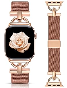 Wearlizer Magnetic Stretchy Band Compatible with Apple Watch Bands 42/46/38/40/41/44/45/49mm Women Men, Designer D-Shape Elastic Nylon Loop Strap for iWatch Series 11 10 9 8 7 6 5 4 SE/Ultra 3 2 1