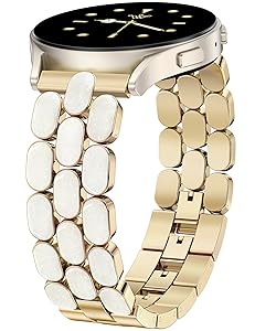 Wearlizer Metal Bracelet Compatible with Samsung Galaxy Watch 7 Band 6 5 4 Active 2 FE 40mm 44mm/Watch 6 4 Classic/5 Pro/3, 20mm Enamel Dressy Stainless Steel Strap for Samsung Watch Bands Women