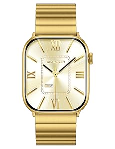 Wearlizer Two Tone Metal Band Compatible with Apple Watch Bands 40/38/41/42/44/45/46/49mm Women Men, Dressy Rectangular Chain Design Durable Stainless Steel Bracelet for iWatch Series 11-1/SE/Ultra