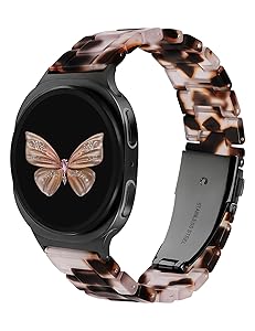 Wearlizer Resin Bands Compatible with Samsung Galaxy Watch 8 Band 40mm 44mm/Galaxy Watch 8 Classic 46mm, Dressy Lightweight Bracelet Strap Accessories for Galaxy Watch8 Women Men