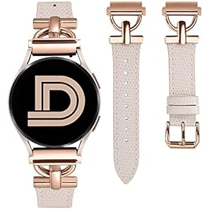 Wearlizer Leather Band Compatible with Samsung Galaxy Watch 7/6/5/4 Active 2 40mm/44mm, Classic 43mm/47mm, Pro 45mm, Classic 42mm/46mm, 3 41mm D-Shape 20mm Watch Band