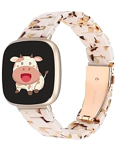 Wearlizer Resin Band Compatible with Fitbit Versa 4 Bands for Woman/Versa 3/Sense 2/Sense Bands Women Men, Cute Fashion Lightweight Wristband Strap Accessories