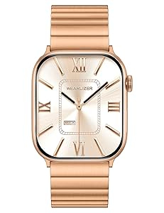 Wearlizer Two Tone Metal Band Compatible with Apple Watch Bands 40/38/41/42/44/45/46/49mm Women Men, Dressy Rectangular Chain Design Durable Stainless Steel Bracelet for iWatch Series 11-1/SE/Ultra
