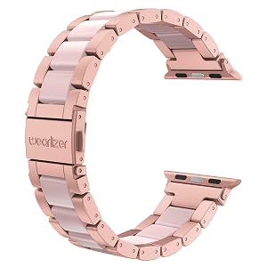Wearlizer Apple Watch Band Stainless Steel and Resin Replacement Metal Clasp Strap Series 6 5 4 3 2 1