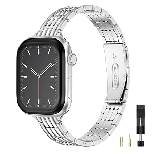Wearlizer Slim Stainless Band Compatible with Apple Watch