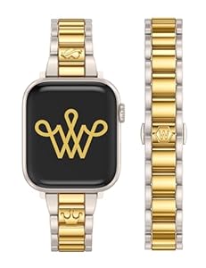 Wearlizer Compatible with Apple Watch Bands for Women 41/40/38/44/45/46/49/42mm, Dressy Metal Strap Designer Stainless Steel Gold Silver Bracelet for iWatch Series 11 10 9 8 7 6 5 4 3 SE/Ultra 3 2 1