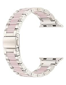 Wearlizer Apple Watch Band Stainless Steel and Resin Replacement Metal Clasp Strap Series 6 5 4 3 2 1