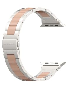 Wearlizer Apple Watch Band Stainless Steel and Resin Replacement Metal Clasp Strap Series 6 5 4 3 2 1