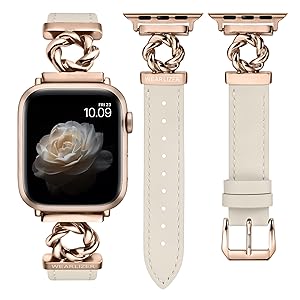 Wearlizer Leather Band Compatible with Apple Watch Bands Women 38/40/41/42/44/45/46/49mm, Dressy Fancy Camellia Flowers Buckle Strap for iWatch iWatch Series 11 10 9 8 7 6 5 4 3 SE/Ultra 3 2 1
