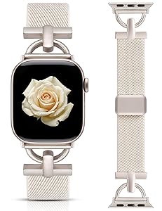 Wearlizer Magnetic Stretchy Band Compatible with Apple Watch Bands 42/46/38/40/41/44/45/49mm Women Men, Designer D-Shape Elastic Nylon Loop Strap for iWatch Series 11 10 9 8 7 6 5 4 SE/Ultra 3 2 1