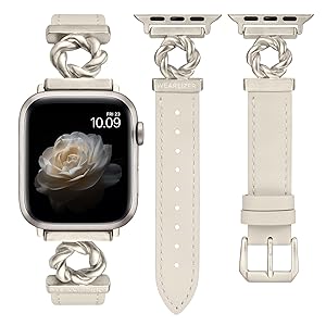 Wearlizer Leather Band Compatible with Apple Watch Bands Women 38/40/41/42/44/45/46/49mm, Dressy Fancy Camellia Flowers Buckle Strap for iWatch iWatch Series 11 10 9 8 7 6 5 4 3 SE/Ultra 3 2 1