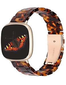 Wearlizer Resin Band Compatible with Fitbit Versa 4 Bands for Woman/Versa 3/Sense 2/Sense Bands Women Men, Cute Fashion Lightweight Wristband Strap Accessories