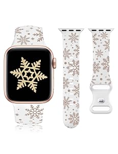 Wearlizer Xmas Snowflake Engraved Silicone for Apple Watch