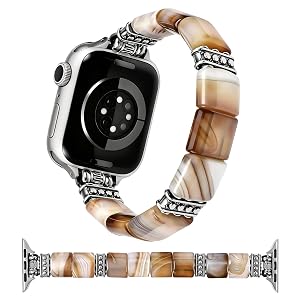 Wearlizer Beaded Stretch Bracelet Compatible with Apple Watch Bands 40/42/41/38 mm Women, Boho Handmade Natural Stone Strap for iWatch Series 11 10 9 8 7 6 5 4 3 2 1 SE/Ultra