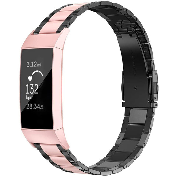 Wearlizer Stainless Steel Fitbit Charge 3 Bands/Fitbit Charge 4 Bands Women Men,Ultra-Thin Lightweight