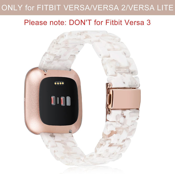 Wearlizer Resin and Stainless Steel Compatible with Fitbit Versa/Versa 2 /Versa Lite/Versa SE Bands Women Men, Lightweight Replacement Compatible with Fit bit Versa, Blue