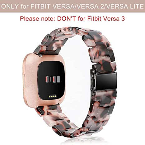 Wearlizer Resin and Stainless Steel Compatible with Fitbit Versa/Versa 2 /Versa Lite/Versa SE Bands Women Men, Lightweight Replacement Compatible with Fit bit Versa, Blue