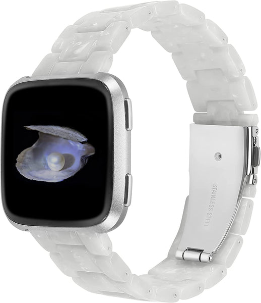 Wearlizer Resin and Stainless Steel Compatible with Fitbit Versa/Versa 2 /Versa Lite/Versa SE Bands Women Men, Lightweight Replacement Compatible with Fit bit Versa, Blue