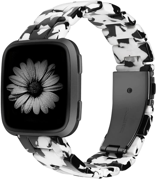 Wearlizer Resin and Stainless Steel Compatible with Fitbit Versa/Versa 2 /Versa Lite/Versa SE Bands Women Men, Lightweight Replacement Compatible with Fit bit Versa, Blue