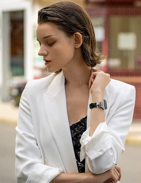 Wearlizer Leather Band Compatible with Fitbit Sense Bands/Fitbit Versa 3 Bands/Sense 2 Bands/Versa 4 Bands for Women, Dressy Leather Strap with D-Shape Metal Buckle for Versa 3 4 Sense 2 Smartwatch