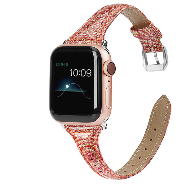 Wearlizer Thin Glitter Leather Apple Watch Bands