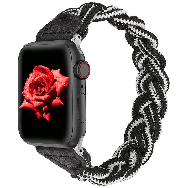 Wearlizer Apple Watch Bands Slim Elastic Braided Loop Strap Wristband Stretchy Woven