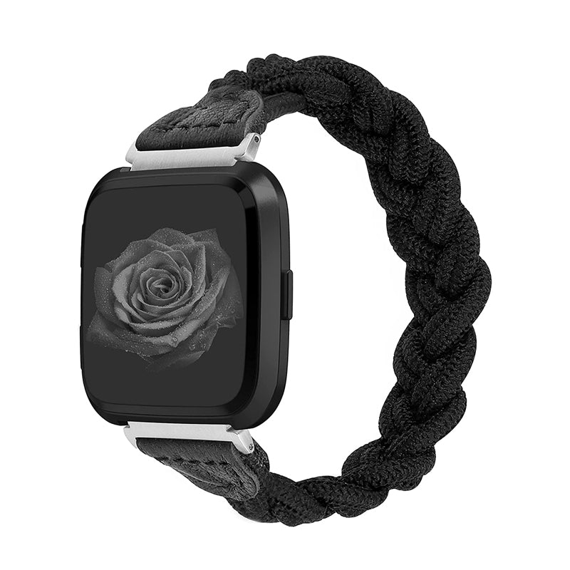 Wearlizer Fitbit Versa 2/Versa/Versa Lite Bands for Women, Cute Elastic Braided Wristband Strap Stretchy