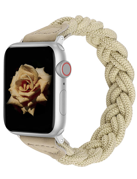 Wearlizer Apple Watch Bands Slim Elastic Braided Loop Strap Wristband Stretchy Woven