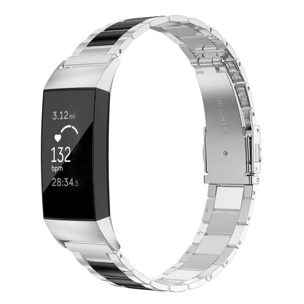 Wearlizer Stainless Steel Fitbit Charge 3 Bands/Fitbit Charge 4 Bands Women Men,Ultra-Thin Lightweight